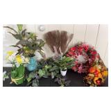 Artificial floral arrangements with vases