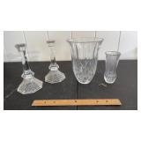 Clear glass candle holders and vases