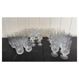 Clear heavy drinking and wine glasses