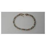 7in. Sterling Silver Bracelet with Blue Topaz