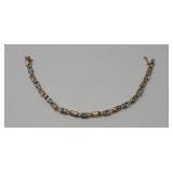 7.5in. Sterling Silver Bracelet with Blue Topaz