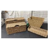 Wire framed wicker baskets