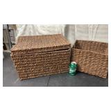 Wire framed wicker baskets