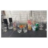 Assortment of glasses, mix drink glasses