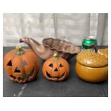 Fall decorations, candy dishes