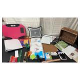 Office supplies and basket