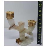 Vintage Stone Onyx Marble Candle Holder