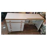 Sewing Desk with Drop Leaf, On Casters