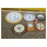 Clocks one is vintage 1960s GE orange wall clock