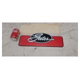 Old store stock sign comes in case with v belt