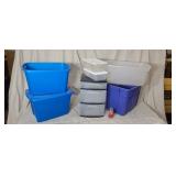 Plastic storage unit 3 door and plastic totes