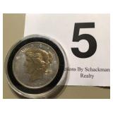 1922 GOLD HIGHLIGHTED PEACE SILVER DOLLAR