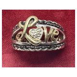 Sz.7 Sterling Silver Love Ring 4.84 Grams