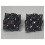 Sterling Silver Pierced Earrings 3.52 Grams