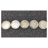 2- 1963-D, 2-1964-D, 1960  Silver Eisenhower