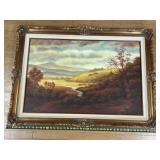 Framed Oil Painting on Canvas Signed By E. Sutton