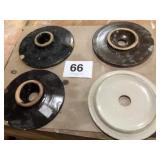 4 STONEWARE CHURN LIDS