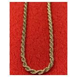 18in. Sterling 925 Silver Italy gold toned Rope