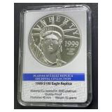 1999 $100 Platinum Eagle Replica