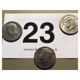 3 KENNEDY HALF DOLLARS 1971, 84, 94