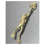 Sterling Silver Scuba Diver Pin 15.00 Grams