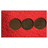 1871, 1899, 1879 Indian Head Pennies