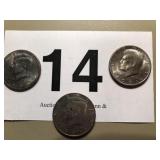 3 KENNEDY HALF DOLLARS 1971, 94, 97