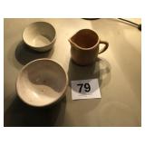 3 PCS WESTERN STONEWARE (6" BOWL, 5"
