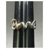 Sz.6 Sterling Silver Love Ring 3.37 Grams