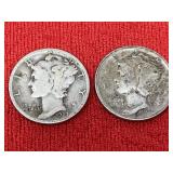 1927 & 1936 Mercury Silver Dimes