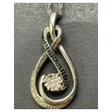 18in. Sterling Silver Necklace & Sterling Silver