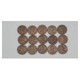 15 Wheat Pennies