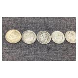 1947-D, 1951, 2-1952-D , 1952 Silver Eisenhower