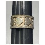 Sz.6.5 Sterling Silver Heart Ring 3.39 Grams
