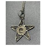 17in. Sterling Silver Necklace & Sterling Star