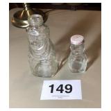 CLOWN & BEAR GLASS BANKS (NO LID ON CLOWN)