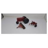 Lee Toys metal tractor with attachments.