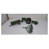 Slik Toy tractor & attachments some missing