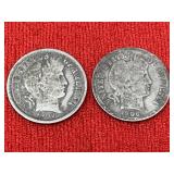 1902 & 1906 Barber Silver Dimes