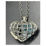 18in. Sterling Necklace with Sterling Heart