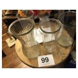 6 CLEAR FLOWER VASES