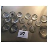 16 GLASS CASTERS & GLASS LIDS