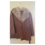 Leather Trimmed in Fur Coat , Size 11/12