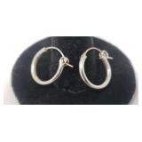 925 Sterling Silver Hoop Earrings 1.22 Grams