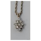 17in. 14k. Yellow Gold Rope Necklace with 14k.