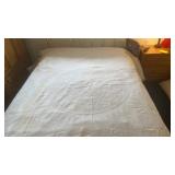Vintage Chenille Bedspread Queen White