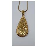 22in. 925 Sterling Silver Gold Toned Necklace &