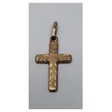 14.k Yellow Gold Cross Pendant .46 Grams
