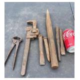 Chisels, Pipe Wrench, Nippers