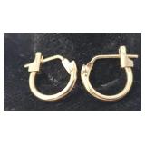 14k. Yellow Gold Hoop Earrings .33 Grams